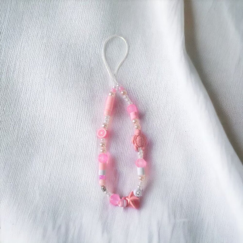 Pink Beach Phone Charm